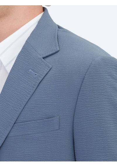 Kip Mavi Çizgili Modern Fit Takım Elbise