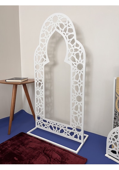 Ayaklı Metal Mihrab, İslami Motifli, Namaz Köşesi, Mescit Dekoru