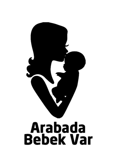 Arabada Anne Ve Bebek Var Sticker Yapıştırma 15Cm