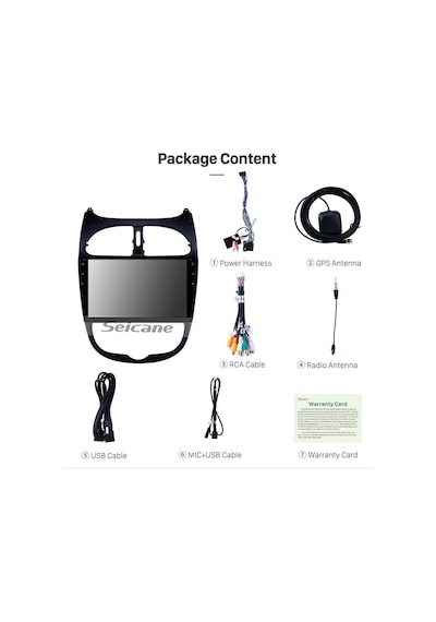 Peugeot 206 2002-2010 Multimedya Navigasyon Usb Kamera Carplayer 6 Ram