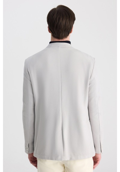 Twn Slim Fit Gri Armürlü Kumaş Ceket 5ec04ad01484m 301
