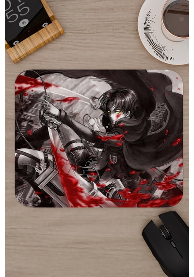 Levi Ackerman Anime V3 - 22x18 Gaming Kauçuk Kaymaz Taban Mouse Pad Fare Altlığı