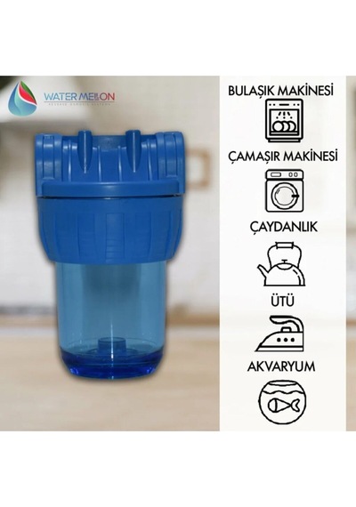 WaterMelon 5 Inç Daire Bina Sayaç Girişi Pas Çamur Kireç Önleyici Su Arıtma 1 Mikron Sediment Filtre