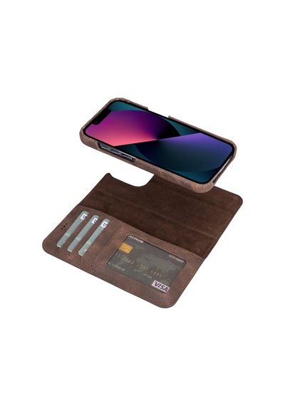 Bouletta Apple İphone 13 Uyumlu Deri Kılıf Mw36 Tn3