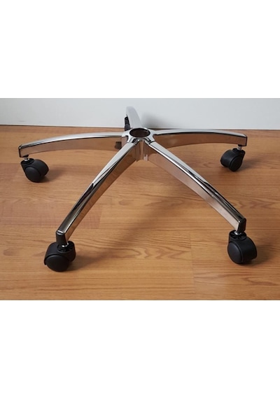 Kamusalmarket Oyuncu Koltuğu Krom Yıldız Ayak Çap 70 Cm Tekerlekli 150 Kg