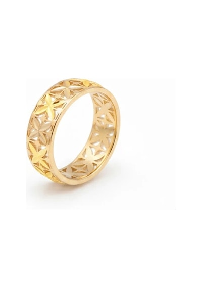 14 Ayar Altın Çiçek Desenli Yüzük 661 Gold