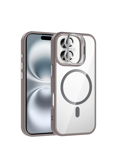 Apple iPhone Uyumlu 16 Kılıf Standlı Ve Kamera Lens li M-safe Şarj Özellikli Zore Etro Kapak Çok Renkli