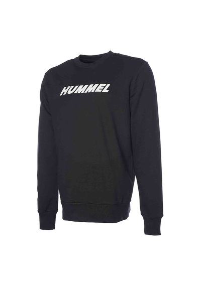 Hummel Elemental Erkek Siyah Yuvarlak Yaka Sweatshirt Siyah