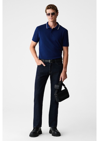 Grimelange Rhodes Erkek Lacivert Polo Yaka T-shirt Lacivert