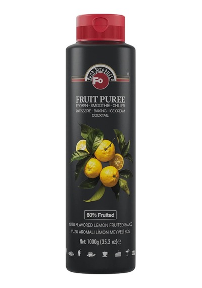 Fo Yuzu Flavored Lemon Fruited Yuzu Aromalı Limon Meyve Püresi Frozen 1000 Gr