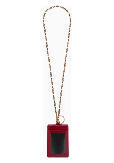 Kurt Geiger Kensington Lanyard Deri Anahtarlık Kartlık Kırmızı