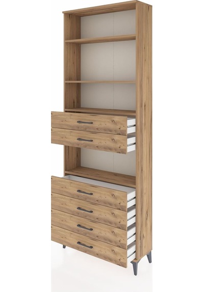 Arges Dolap 4 Raflı 6 Çekmeceli 88x30x243 Çam-çam Çam Arges Dolap 4 Raflı 6 Çekmeceli 88x30x243 Çam-çam Çam