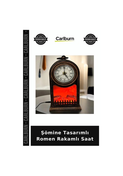 Şömine Tasarımlı Romen Rakamlı Saat Şık Aksesuar Oturma Odası Arkadaşa Hediye Çok Renkli