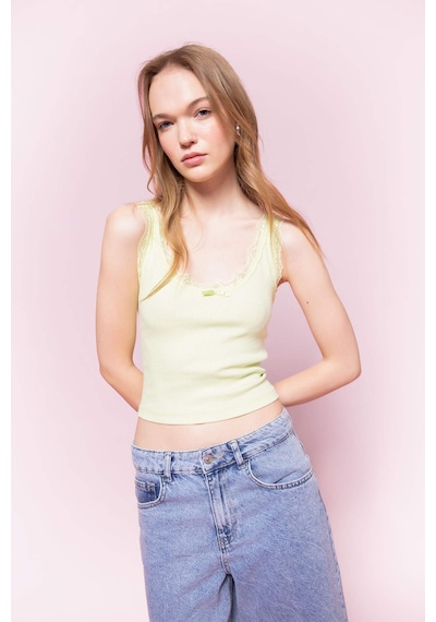 Defacto Coool Fitted Fitilli Kaşkorse Atlet D1610AX24SMGN1098 Yeşil