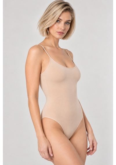 Loule Kadın %95 Pamuklu İnce Askılı Alttan Kancalı Body Ten