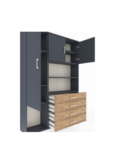 Arges Dolap 7 Raflı 4 Çekmeceli 3 Kapaklı 132x30x195 Antrasit-antrasit/çam Antrasıt/atlas Çam Arges Dolap 7 Raflı 4 Çekmeceli 3 Kapaklı 132x30x195 Antrasit-antrasit/çam Antrasıt/atlas Çam
