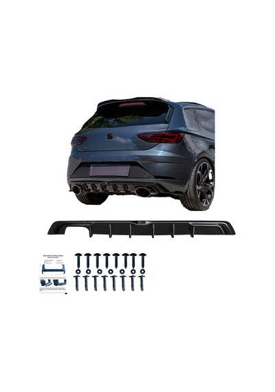 Seat Leon Fr 2017-2019 Arka Difüzör Piano Black Sportif Arka Difüzör Seti