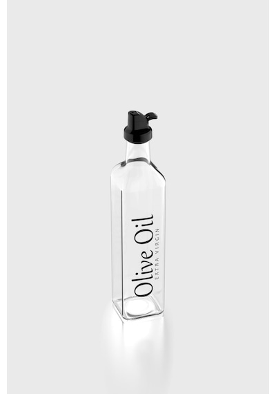 Renga Oslo Yazı Desenli 500 Ml Siyah Kapaklı Cam Yağlık 152002 Siyah