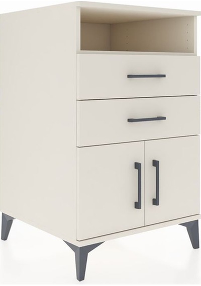 Kronos Komodin Tek Raflı 2 Çekmeceli 2 Kapaklı 60x59x96 Aytaşı-aytaşı Aytası
