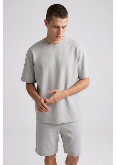 Taş Oversize Fit Basic Erkek Şort Takım - 85292
