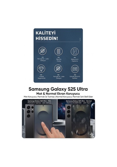 Samsung S25 Ultra Uyumlu Samsung Galaxy S25 Ultra Mat Ekran Koruyucu Mat Ekran Koruyucu Seramik