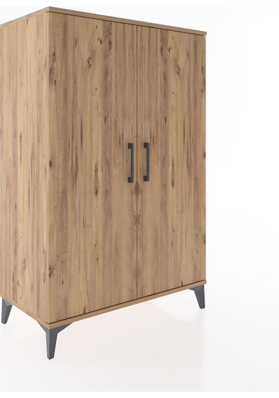Hyperion Dolap 2 Raflı 2 Kapaklı Tek Askılı 88x44x134 Çam-çam Çam