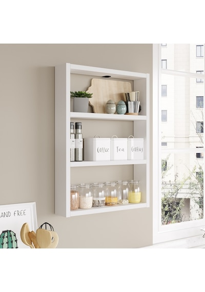 Robinhome Robin Home Marla 3'Lü Duvar Rafı Mutfak Banyo Rafı Beyaz Ma1-W
