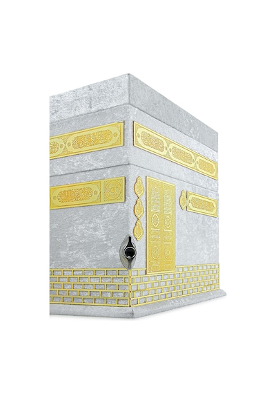 Hediyelik Kuran-ı Kerim, Eşarp, Tesbih Ve Seccade Kabe Maketi Seti Beyaz