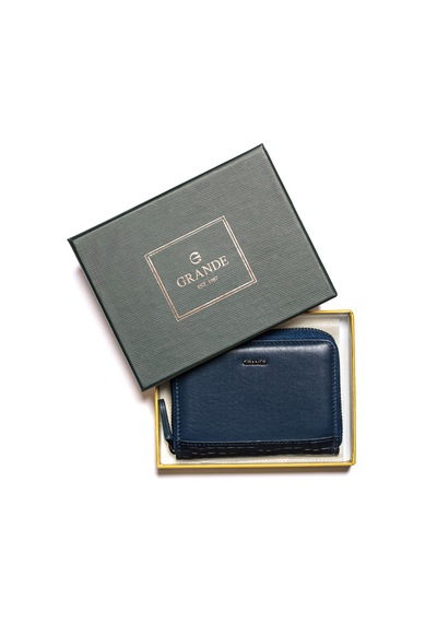 Lacivert Cüzdan & Kartlık Unisex 740 Grande Deri Cüzdan Kartlık