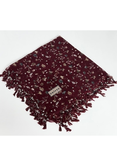 Eripek Sökme Boncuklu Tülbent 06585 Bordo