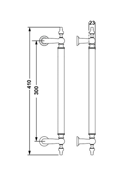 Hafele Çekme Kol Sena 300mm Antik Gümüş