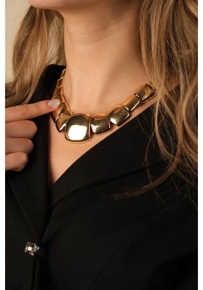Çildan Womens Özel Kare Plaka Gold Kolye Altın