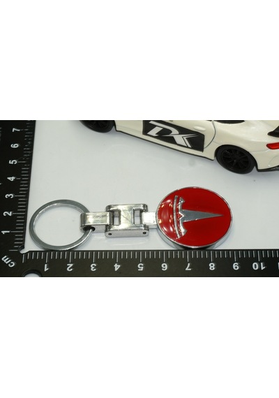 Dk Tesla Uyumlu Logo Model 3 S X Y Kırmızı Metal Çift Yön Anahtarlık