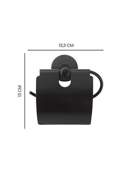 Promosyonca Metal Tuvalet Kağıtlığı, Siyah, Tuvalet Kağıdı Askısı, 12,3 X 13 Cm 16.5 x 12.2 x 11.2 CM