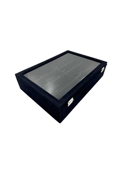 Richbox 8'li Gözlük Kutusu ALCANTARA Siyah