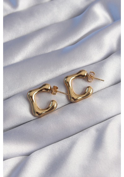 Ezoconcept 316l Çelik Gold Renk İçi Boş Bubble Kalp Küpe Çok Renkli