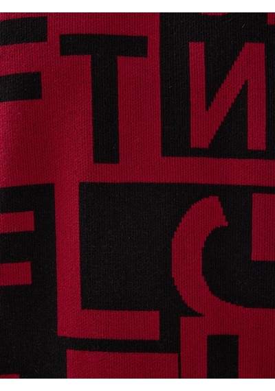 Oversize Erkek Kazak Black&red