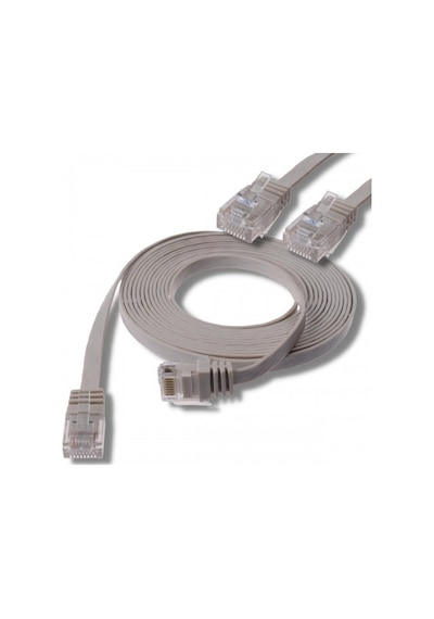Irenis CAT6 Kablo Yassı Ethernet Network Lan Ağ İnternet Kablosu 7.5 M Gri