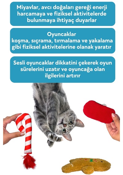 Miyav Yılbaşı Temalı Kedi Oyuncak Seti