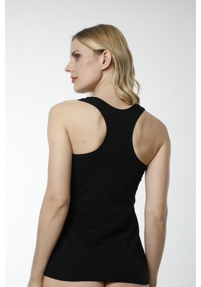 Hmd 2412 Likra Kalın Askılı Sporcu Body - Siyah Siyah