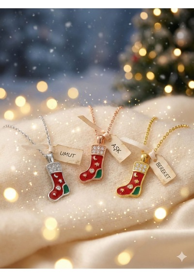 925 Ayar Papatya Silver Yılbaşı Hediye Çizme Kolye.rose.gold.rodaj Gümüş