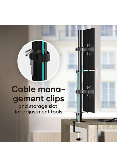 Masa Üstü Çift Monitör Standı, 15" - 33" Uyumlu, Vesa, Z002