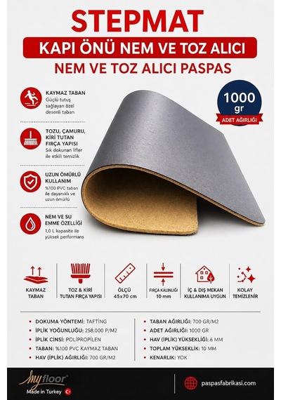 Tr Stepmat Home Sweet Home Kapı Önü Paspası 45x70 Cm Genel