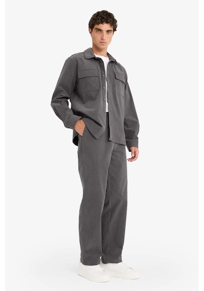 Defacto Wide Leg Geniş Paça Fitilli Kadife Pantolon F2042ax25wnar104 Antrasit