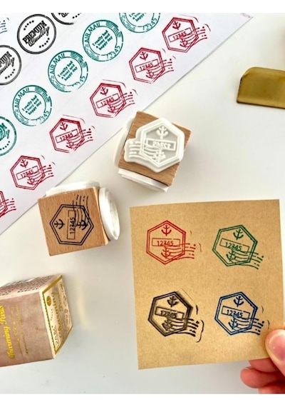 Charming Paris 3 Farklı Posta Ve Premium Damga Desenli Ahşap Küp Mühür/kaşe/kitap Mührü/stamp/seal Diğer