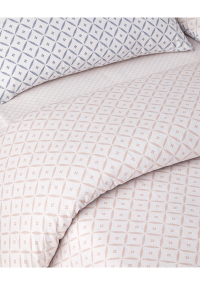 Diamond Bloom Kolay Ütülenir Çift Kişilik Nevresim Takımı 200x220 Cm Mavi - Pembe