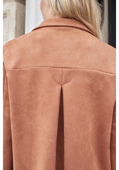 Kadın Yakalı Rahat Kesim Uzun Kol Hafif Likralı Süet Kumaş Düğmeli Cepli Blazer Ceket-taba Taba Kadın Yakalı Rahat Kesim Uzun Kol Hafif Likralı Süet Kumaş Düğmeli Cepli Blazer Ceket-taba Taba