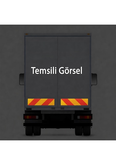 Metal Levha 14 Cm X 56 Cm Tüvtürk Uyumlu E37 Reflektörlü 1 Çift Tır Kamyon Dorse Arkası Yansıtma