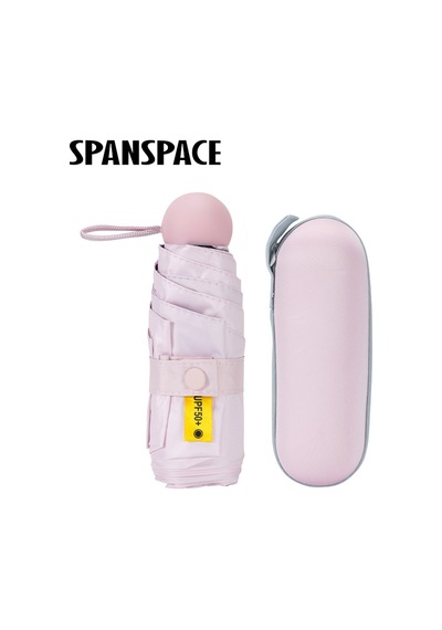 Spanspace Kompakt Kapsül Şemsiye 6 Telli Saklama Kutulu, Pembe