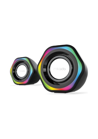 Mikado Md-176 2.0 3w-2 Beyaz Rgb Aydınlatmalı Usb + 3.5mm Usb 5v Speaker Hoparlör